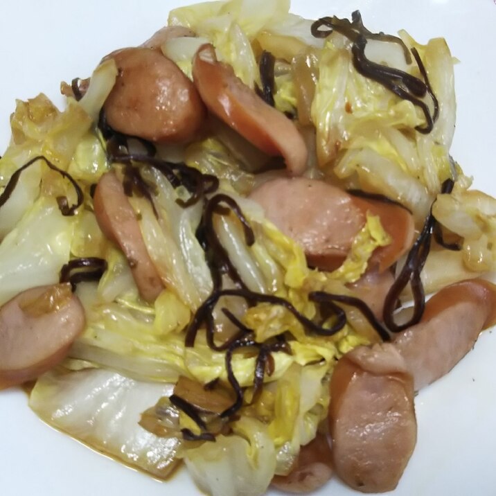 白菜とウインナーの塩昆布炒め レシピ 作り方 By ミニー7015 楽天レシピ